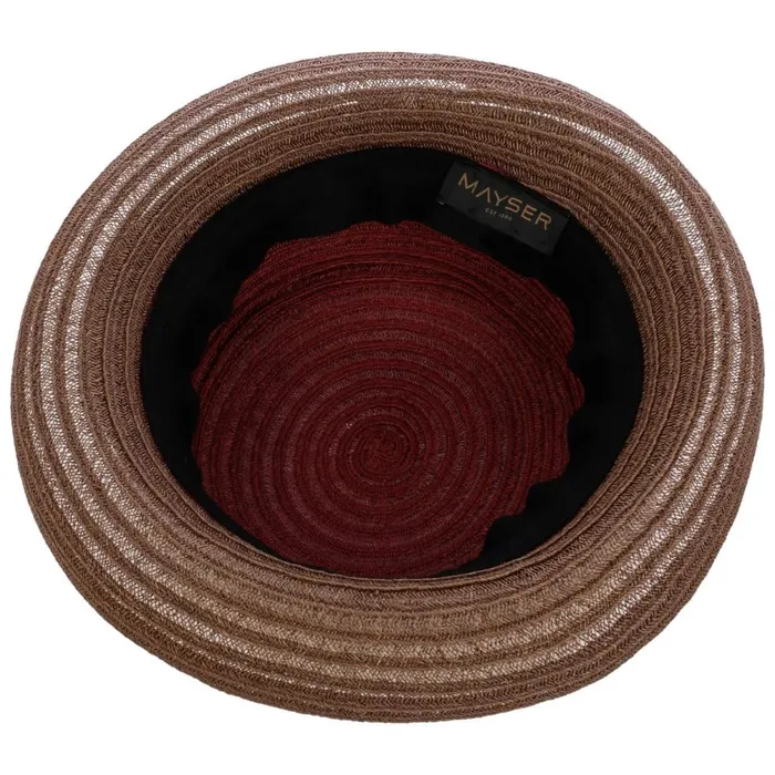 Women Belma New Pleated Hat Burgundy Mayser Straw Hats Women Belma New Pleated Hat Burgundy Mayser Straw Hats