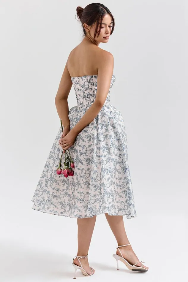 Women Bennett English Porcelain Print Strapless Sundress House Of CB Dresses Women Bennett English Porcelain Print Strapless Sundress House Of CB Dresses