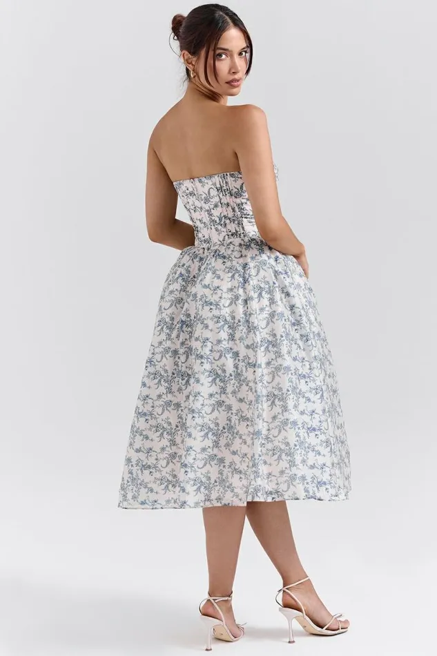 Women Bennett English Porcelain Print Strapless Sundress House Of CB Dresses Women Bennett English Porcelain Print Strapless Sundress House Of CB Dresses