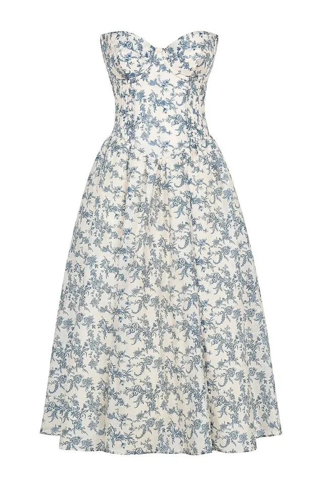 Women Bennett English Porcelain Print Strapless Sundress House Of CB Dresses Women Bennett English Porcelain Print Strapless Sundress House Of CB Dresses