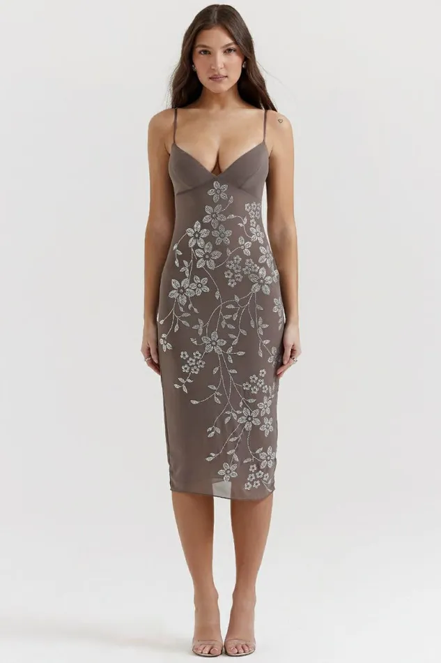 Women Blanca Smoke Crystal Embellished Midi Dress House Of CB Dresses Women Blanca Smoke Crystal Embellished Midi Dress House Of CB Dresses