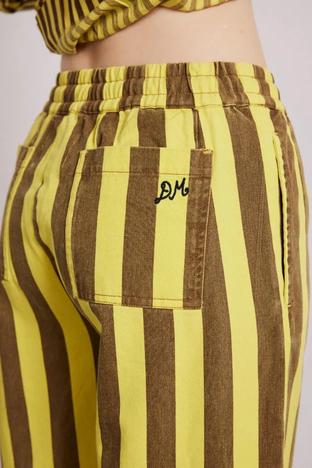 Women Bottoms Damson Madder Rafe Pants 8211 Yellow Choc Stripe