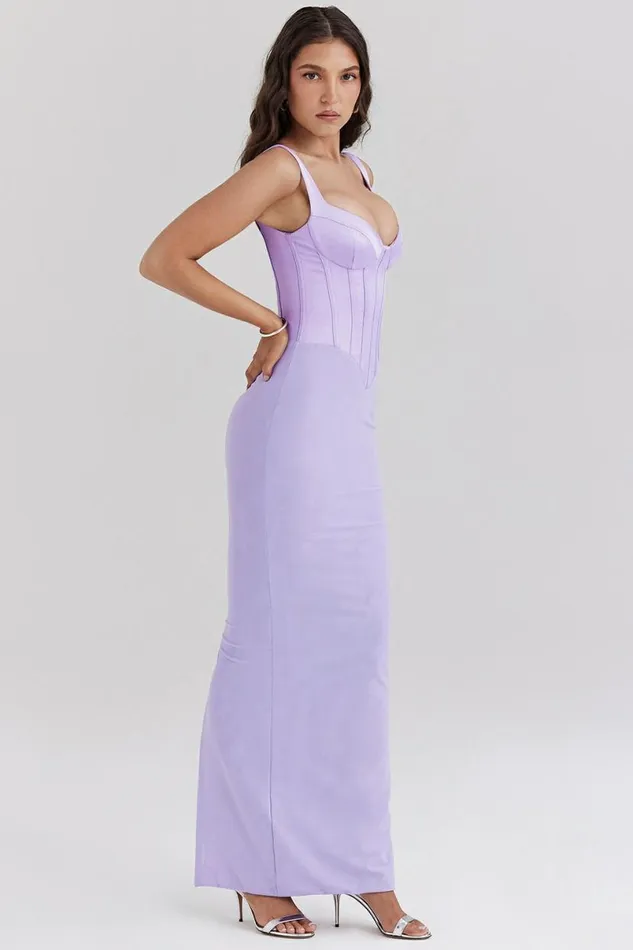 Women Breeze Orchid Satin Corset Maxi Dress House Of CB Dresses Women Breeze Orchid Satin Corset Maxi Dress House Of CB Dresses