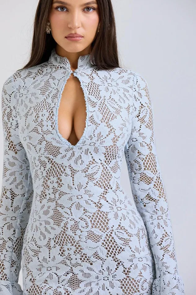 Women Brianna Bluebell Keyhole Lace Mini Dress House Of CB Dresses Women Brianna Bluebell Keyhole Lace Mini Dress House Of CB Dresses