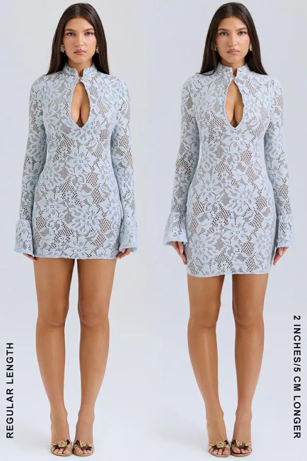 Women Brianna Bluebell Keyhole Lace Mini Dress House Of CB Dresses Women Brianna Bluebell Keyhole Lace Mini Dress House Of CB Dresses