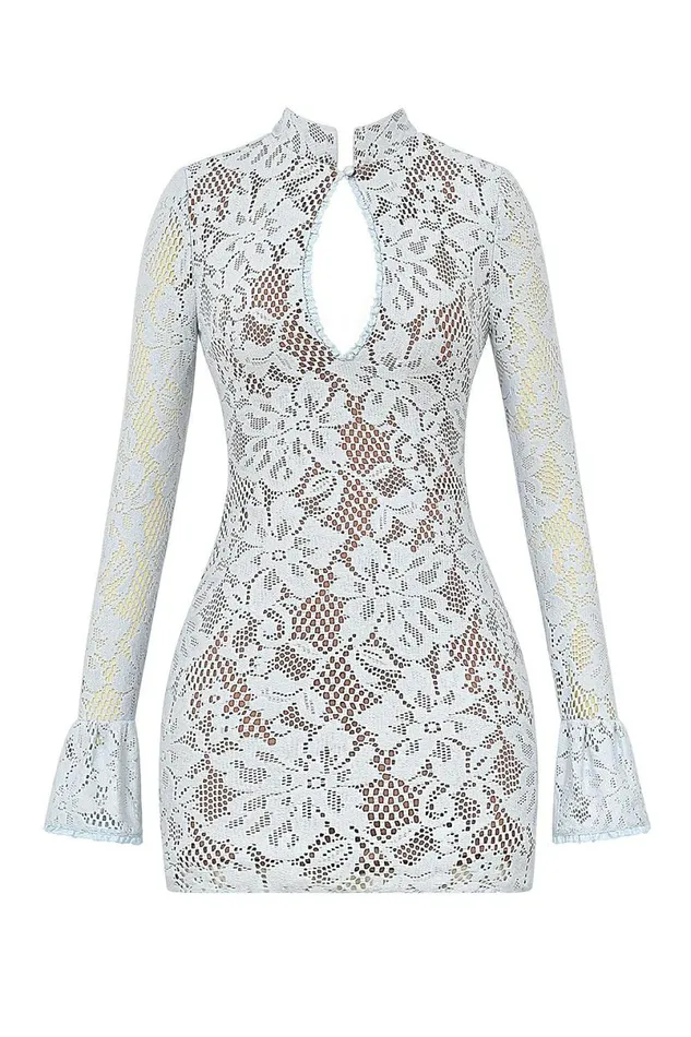 Women Brianna Bluebell Keyhole Lace Mini Dress House Of CB Dresses Women Brianna Bluebell Keyhole Lace Mini Dress House Of CB Dresses