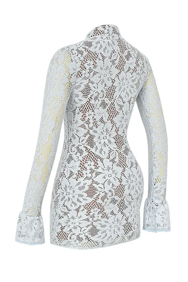 Women Brianna Bluebell Keyhole Lace Mini Dress House Of CB Dresses Women Brianna Bluebell Keyhole Lace Mini Dress House Of CB Dresses