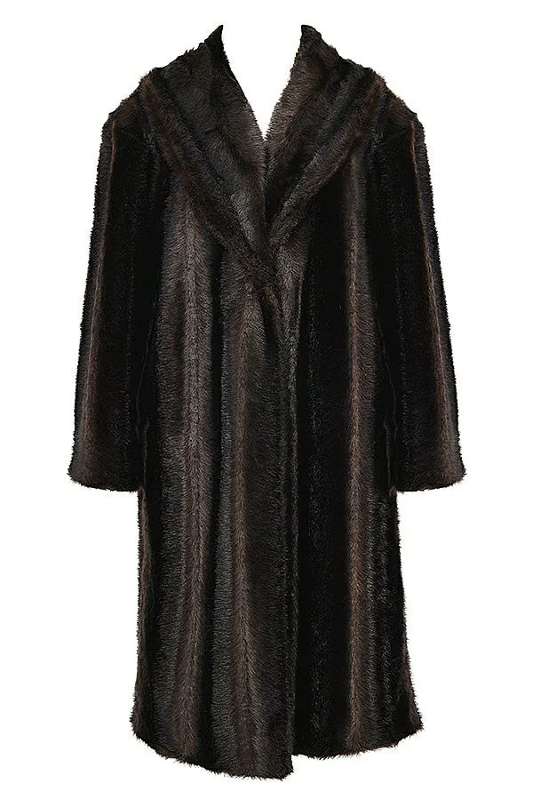 Women Callie Dark Brown Faux Fur Coat House Of CB Outerwear