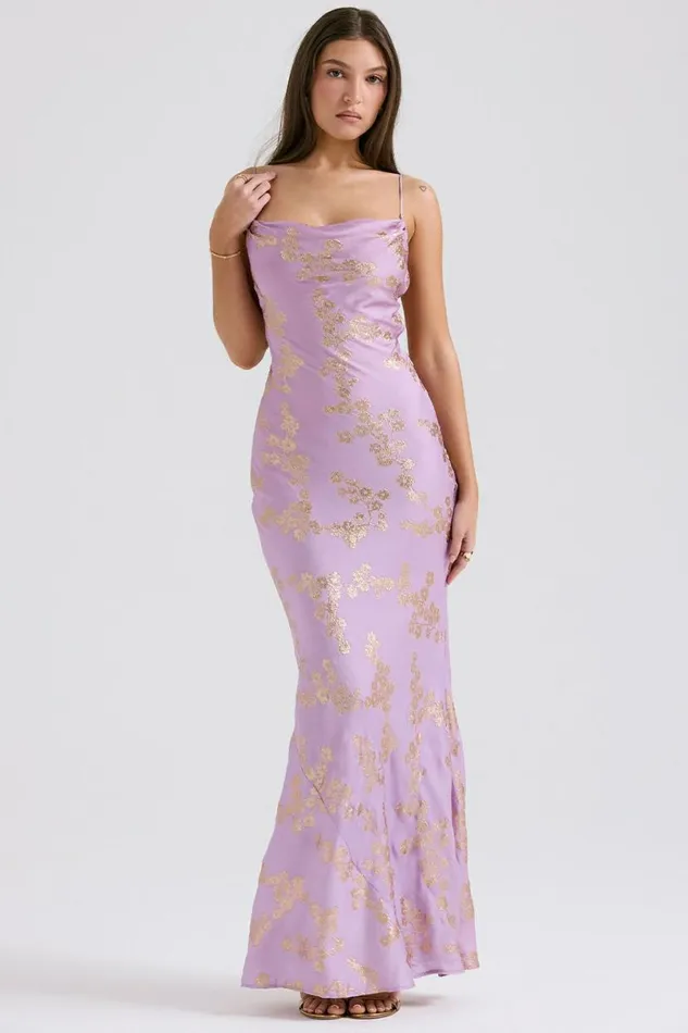 Women Capriana Orchid Jacquard Satin Gown House Of CB Dresses