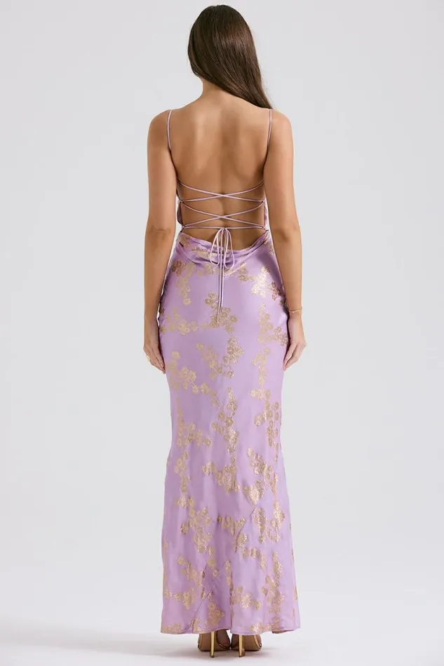 Women Capriana Orchid Jacquard Satin Gown House Of CB Dresses