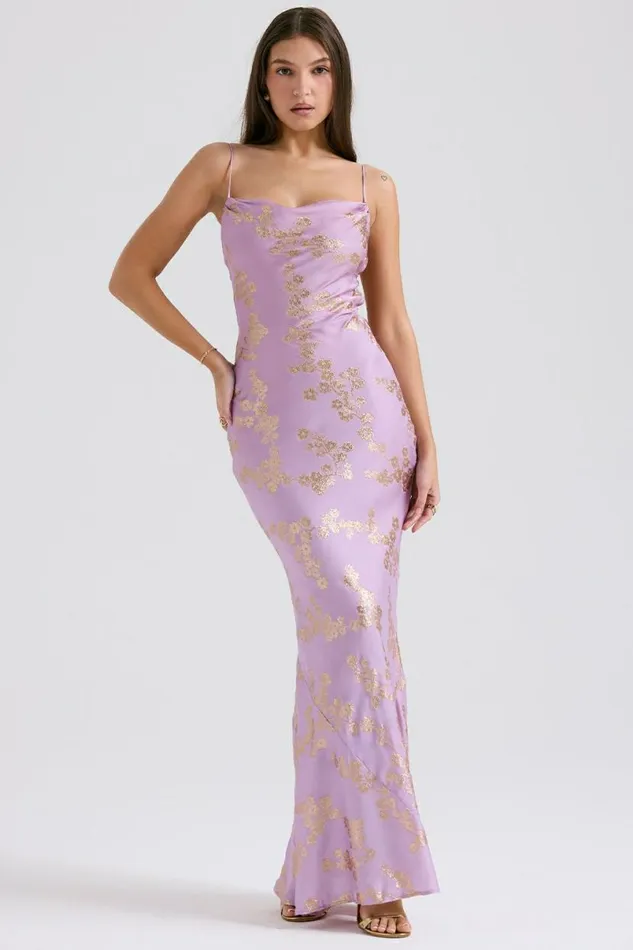 Women Capriana Orchid Jacquard Satin Gown House Of CB Dresses