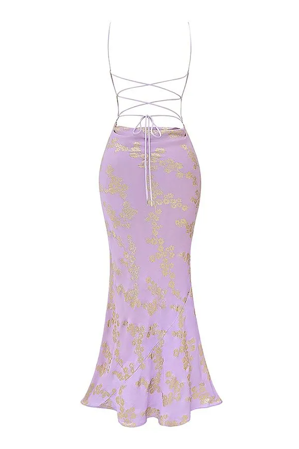 Women Capriana Orchid Jacquard Satin Gown House Of CB Dresses