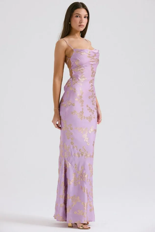 Women Capriana Orchid Jacquard Satin Gown House Of CB Dresses