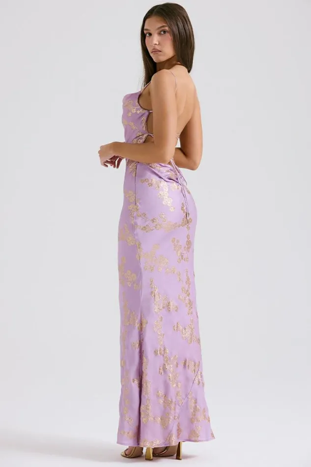 Women Capriana Orchid Jacquard Satin Gown House Of CB Dresses