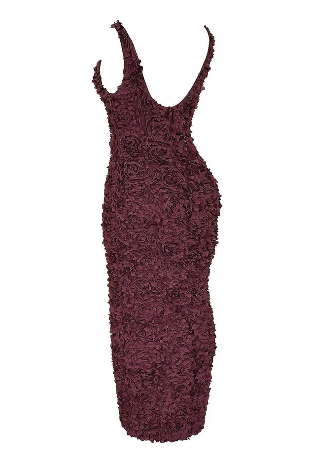 Women Carena Merlot Plunge Floral Appliqu Maxi Dress House Of CB Dresses Women Carena Merlot Plunge Floral Appliqu Maxi Dress House Of CB Dresses