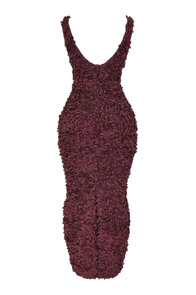 Women Carena Merlot Plunge Floral Appliqu Maxi Dress House Of CB Dresses Women Carena Merlot Plunge Floral Appliqu Maxi Dress House Of CB Dresses