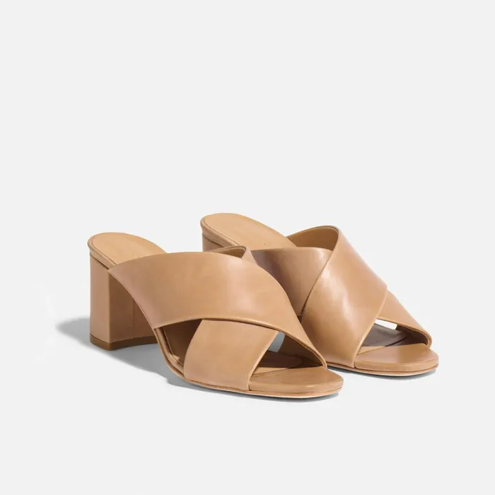 Women Carina Cross Strap Mule Almond Nisolo Sandals