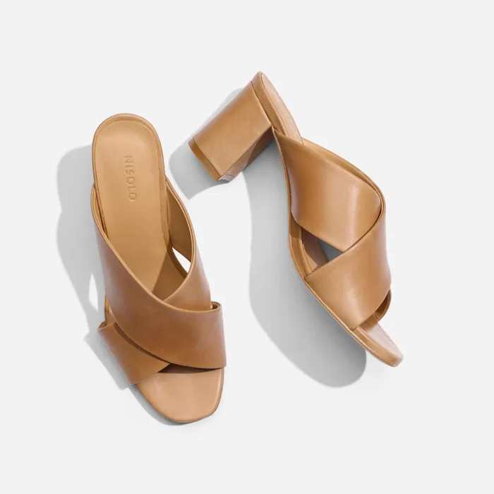 Women Carina Cross Strap Mule Almond Nisolo Sandals