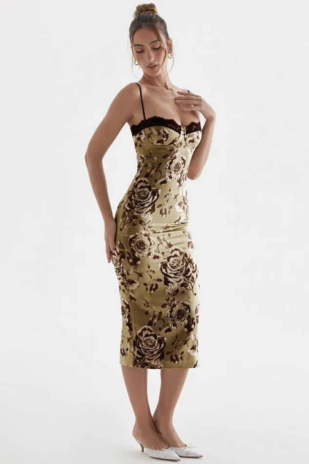 Women Cassia Floral Print Midi Dress House Of CB Dresses Women Cassia Floral Print Midi Dress House Of CB Dresses