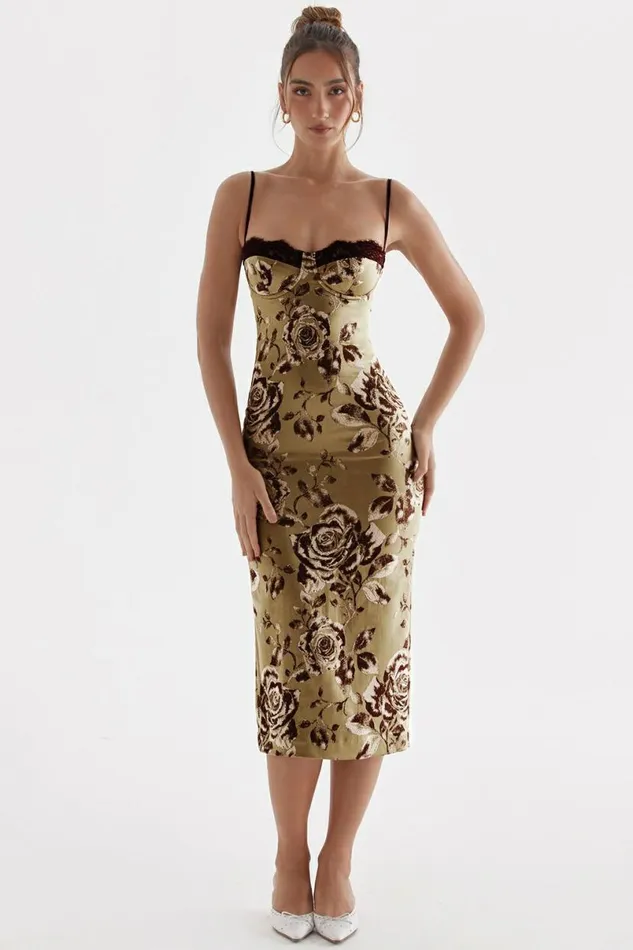 Women Cassia Floral Print Midi Dress House Of CB Dresses Women Cassia Floral Print Midi Dress House Of CB Dresses