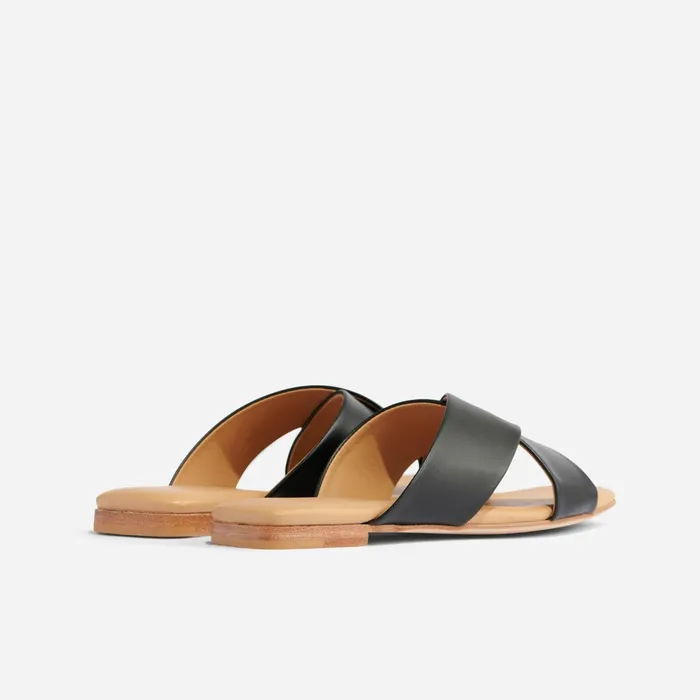 Women Catalina Slide Sandal Black Nisolo Flats and Slip Ons