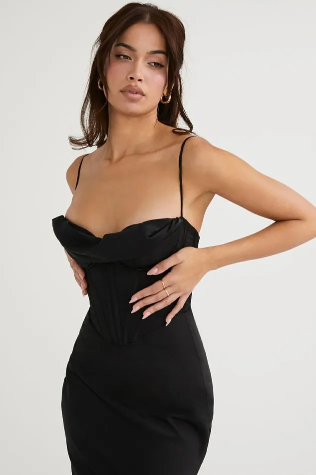 Women Charmaine Black Corset Maxi Dress House Of CB Dresses Women Charmaine Black Corset Maxi Dress House Of CB Dresses