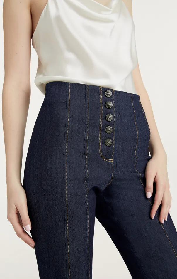 Women Cinq Sept Bottoms Indigo Carolina Pant Indigo
