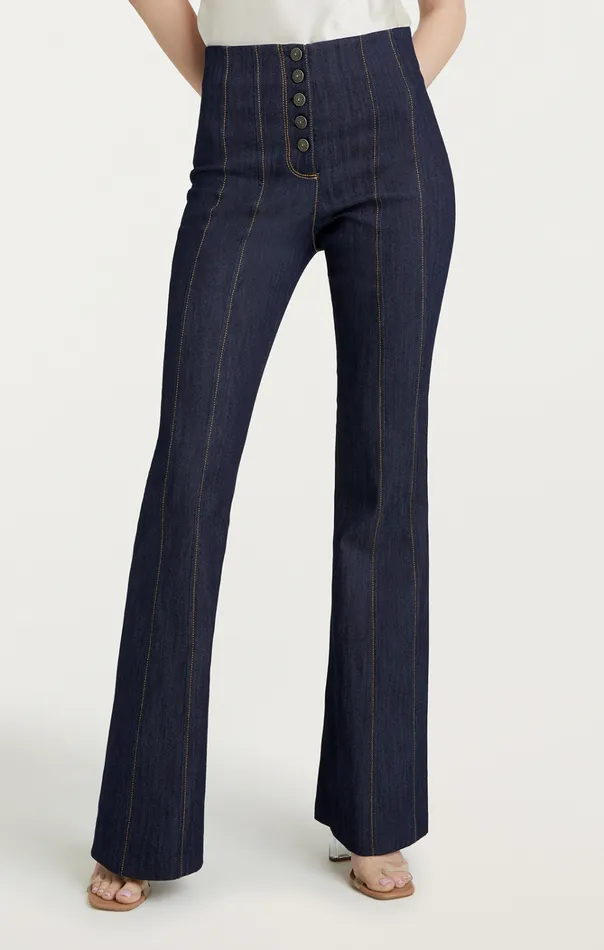 Women Cinq Sept Bottoms Indigo Carolina Pant Indigo
