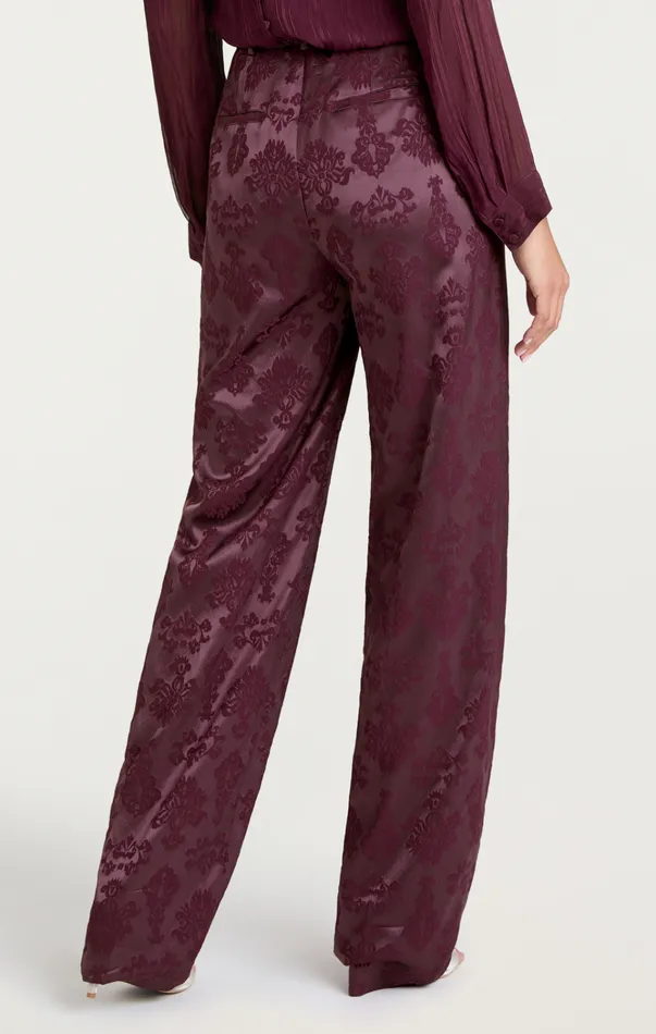 Women Cinq Sept Bottoms Jacquard Collins Pant Dark Fig