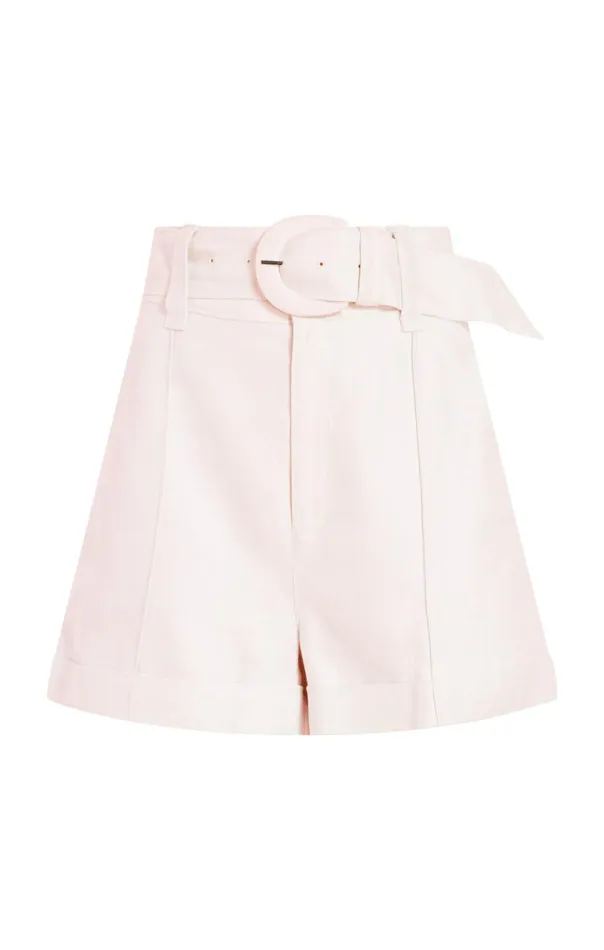 Women Cinq Sept Bottoms Linen Aldi Short Icy Pink