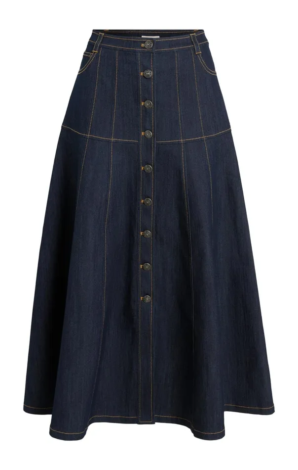 Women Cinq Sept Bottoms Veena Skirt Indigo