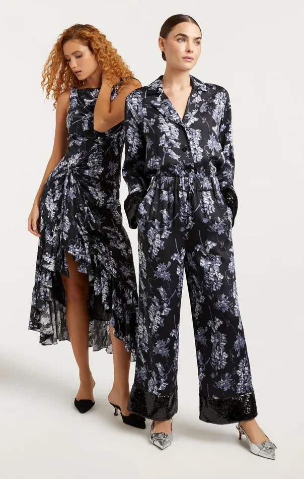 Women Cinq Sept Dresses Anwen Dress Costal Floral Black Multi