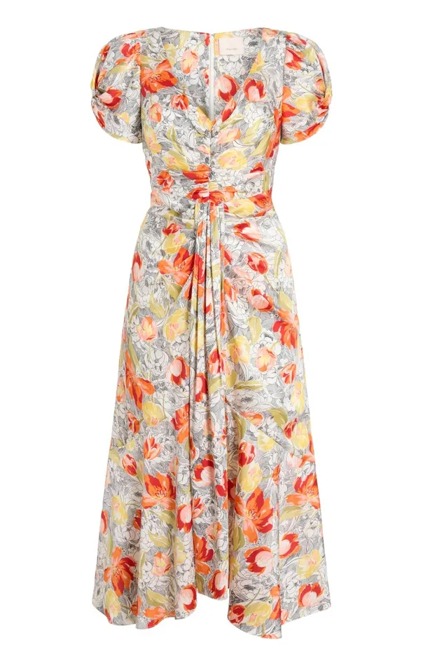Women Cinq Sept Dresses Walker Dress Linework Floral Ivory Multi