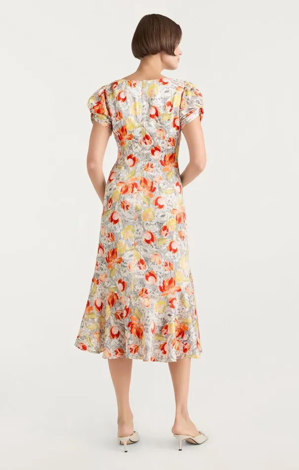 Women Cinq Sept Dresses Walker Dress Linework Floral Ivory Multi