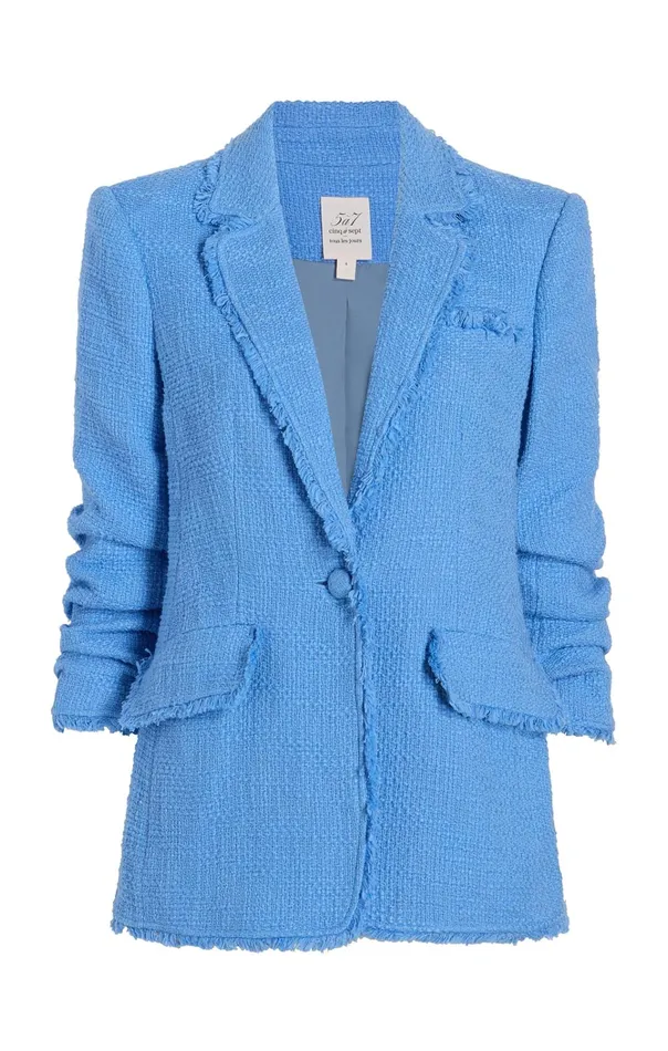 Women Cinq Sept Jackets and Blazers Boucle Khloe Blazer French Blue