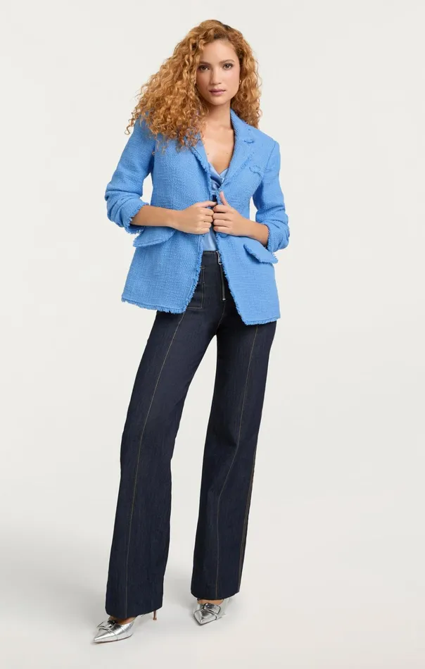 Women Cinq Sept Jackets and Blazers Boucle Khloe Blazer French Blue