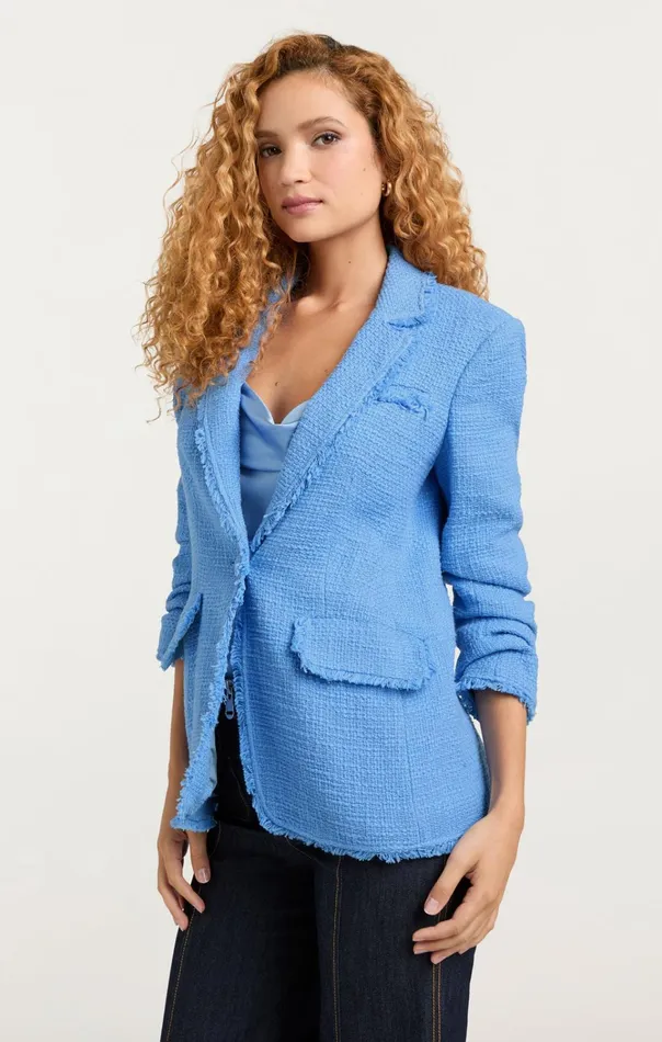 Women Cinq Sept Jackets and Blazers Boucle Khloe Blazer French Blue