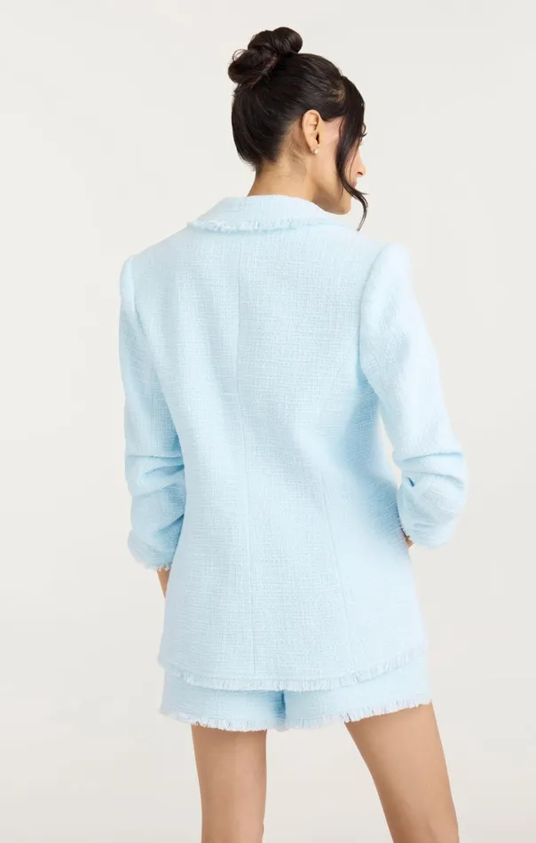 Women Cinq Sept Jackets and Blazers Boucle Khloe Blazer Glacial Blue