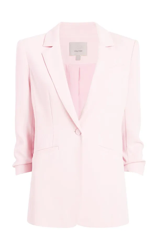 Women Cinq Sept Jackets and Blazers Crepe Khloe Blazer Icy Pink