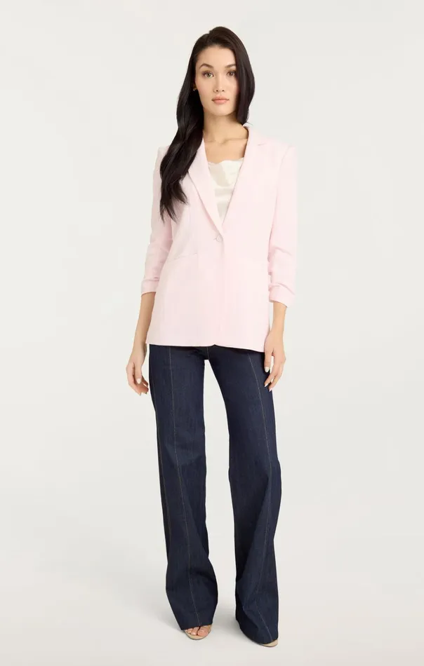 Women Cinq Sept Jackets and Blazers Crepe Khloe Blazer Icy Pink