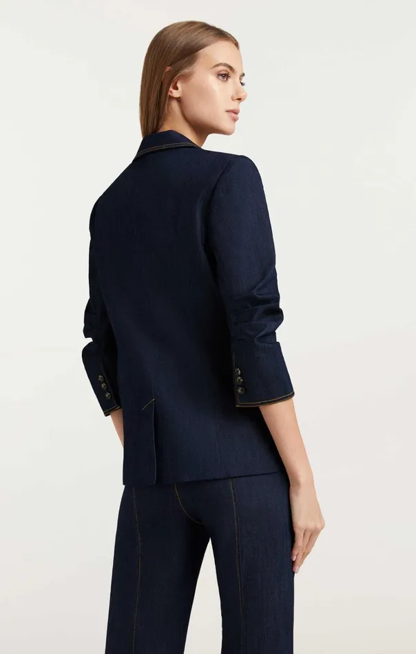 Women Cinq Sept Jackets and Blazers Denim Khloe Blazer Indigo