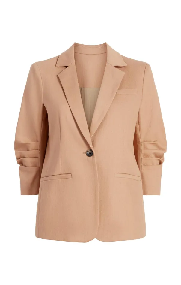 Women Cinq Sept Jackets and Blazers Denim Khloe Blazer Sahara