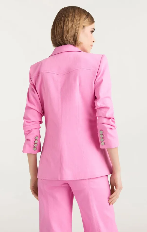Women Cinq Sept Jackets and Blazers Heart Embroidery Louisa Blazer Flamingo