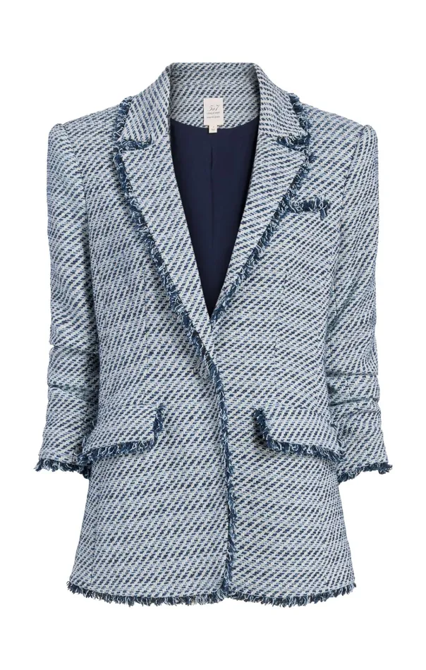 Women Cinq Sept Jackets and Blazers Noemie Boucle Khloe Blazer Navy Multi
