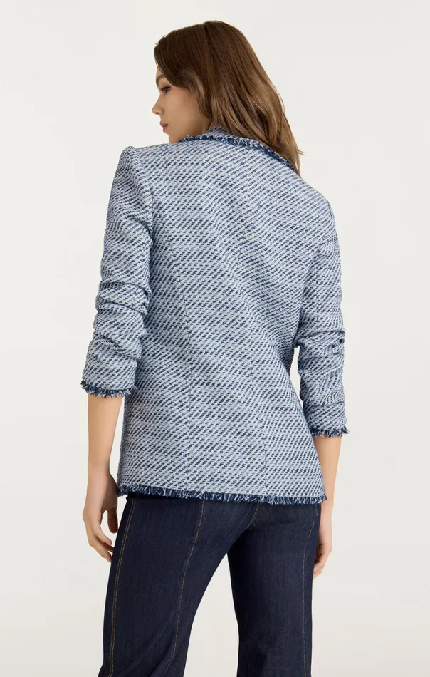 Women Cinq Sept Jackets and Blazers Noemie Boucle Khloe Blazer Navy Multi