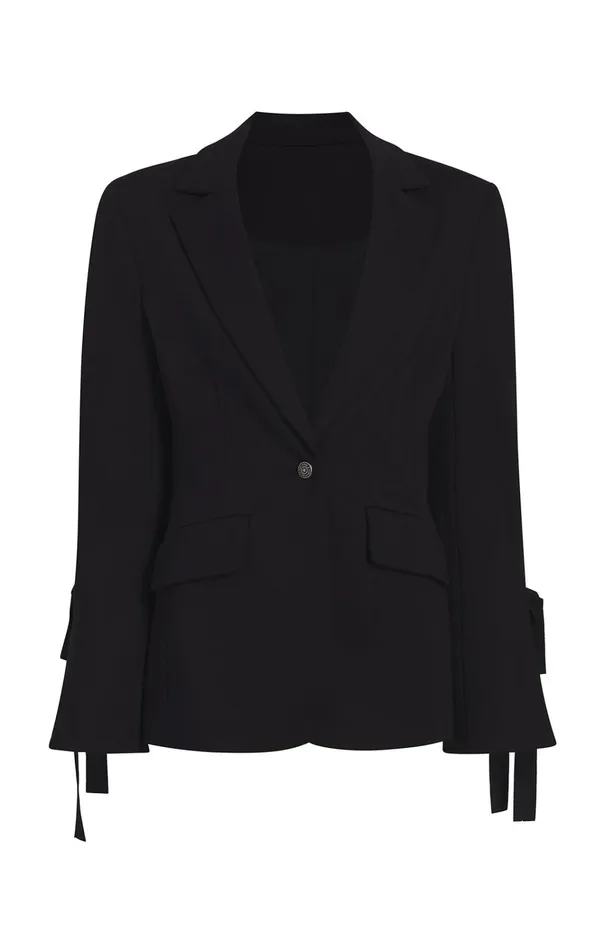 Women Cinq Sept Jackets and Blazers Ponte Lou Blazer Black
