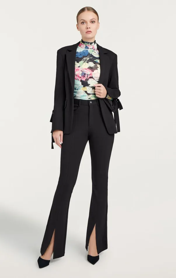 Women Cinq Sept Jackets and Blazers Ponte Lou Blazer Black