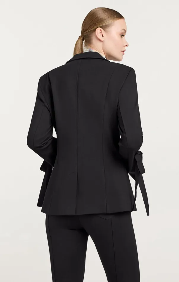 Women Cinq Sept Jackets and Blazers Ponte Lou Blazer Black