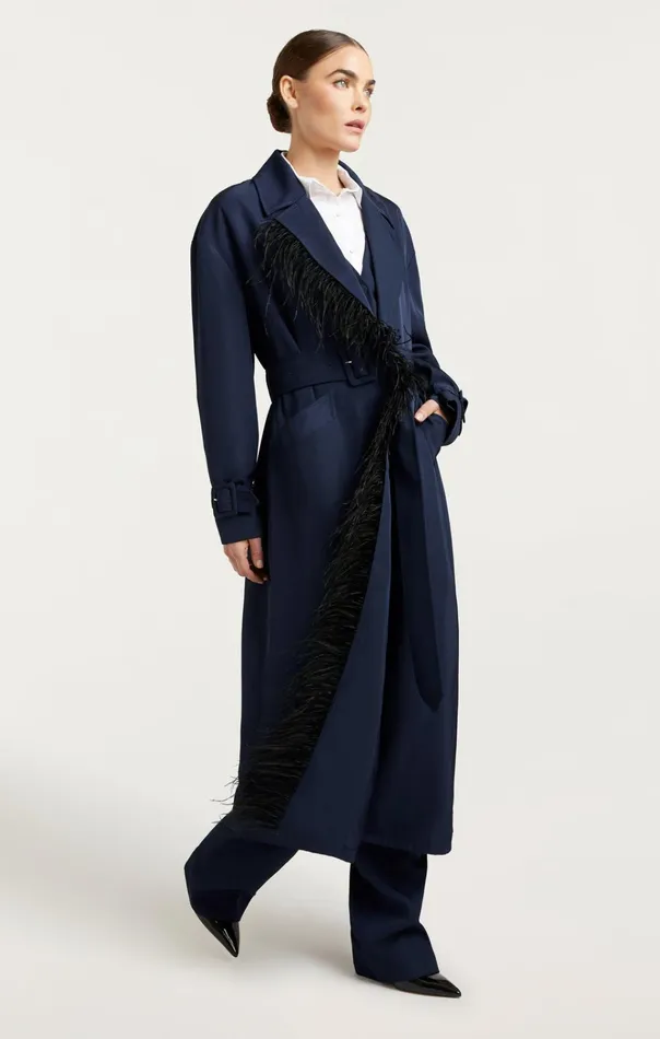 Women Cinq Sept Jackets and Blazers Tillie Trench Navyblack