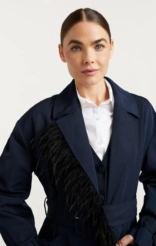 Women Cinq Sept Jackets and Blazers Tillie Trench Navyblack